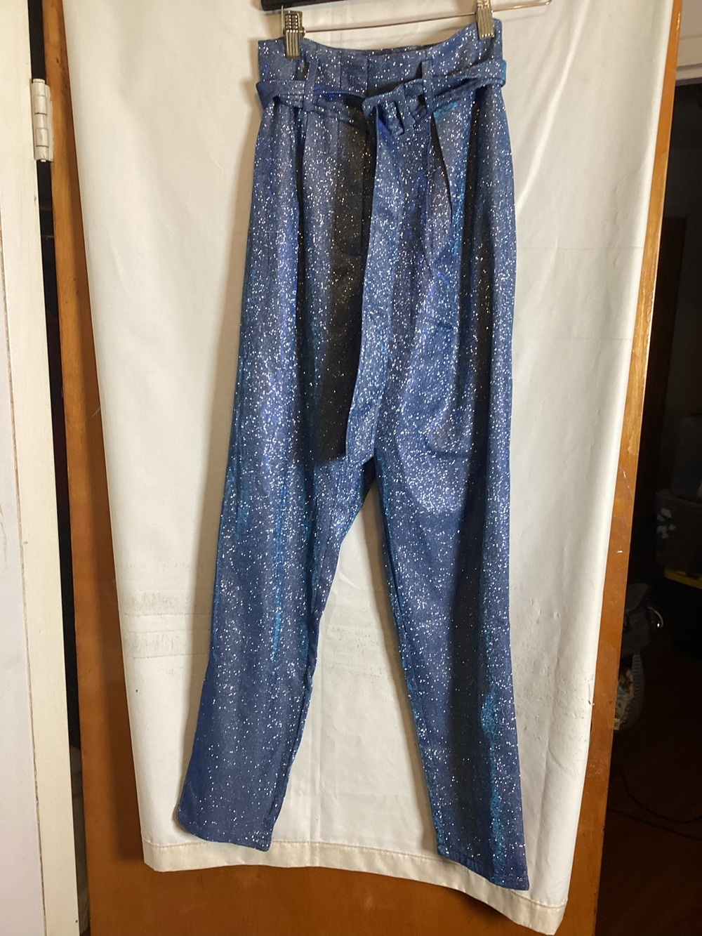 ATOIR “Wild Ones Pant” Blue  paper bag glitter pants SZ XS/6 # party # holiday